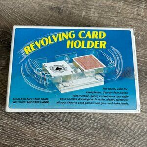 Revolving Playing Card Holder Clear Plastic Acrylic Dual Deck.